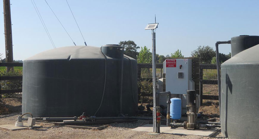 Remote tank monitoring installation